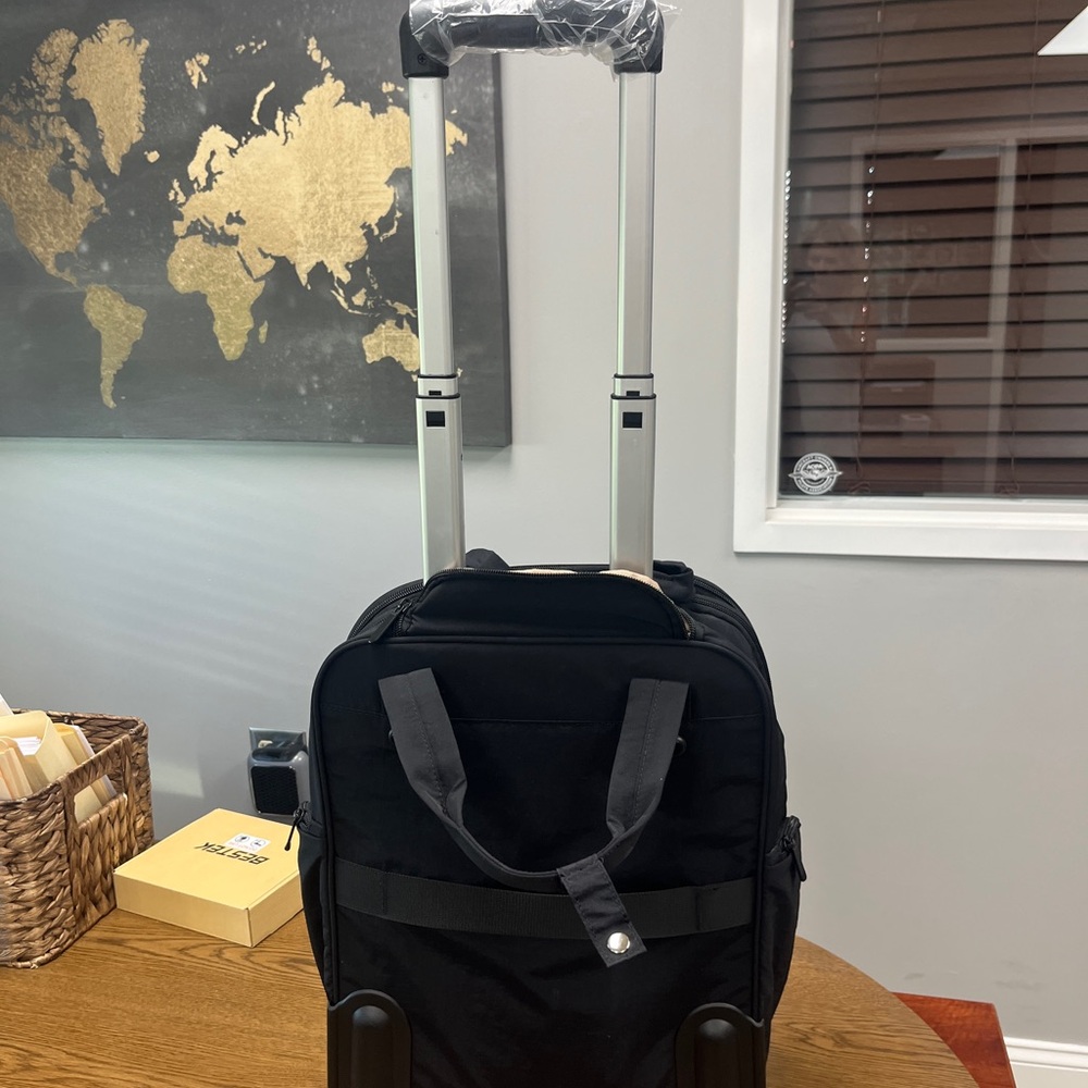 BAGSMART Black Rolling Backpack Carryon - Picture 3 of 8
